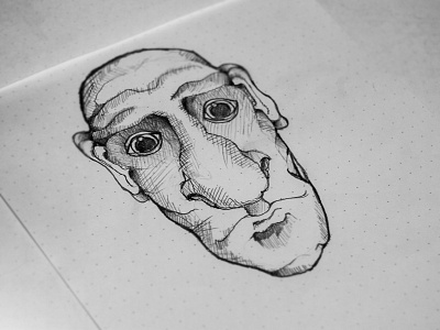 Face of the day cross hatch face pencil shading sketch