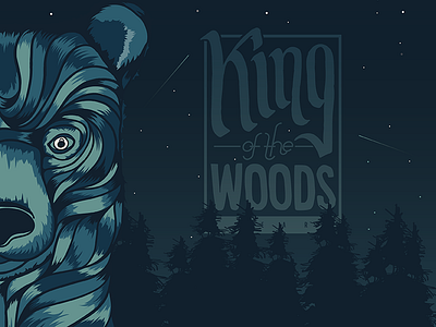 King of the Woods bear bear fur fur hand letter king vector bear woods