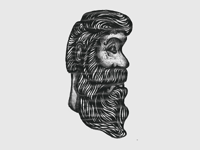 Scan beard beard drawing profile saw the light scan side view statue