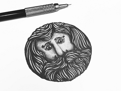 This guy in a circle beard beard detail beard drawing bearded bearded man circle circle face