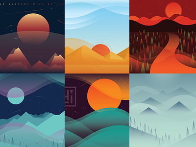 Environment Series colors environment landscape nature shapes in nature vector