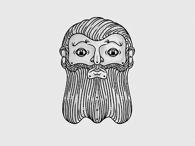 Lines Done beard bearded mountain beard mountain man vector beard