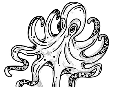 Octo WIP lines octo octopus vector vector linework xo