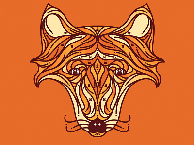 Fox Final animal fox foxes foxy line drawing process vector