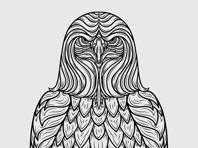 Eagle Lines bird drawing eagle eagles feathers linework patriot patriotic