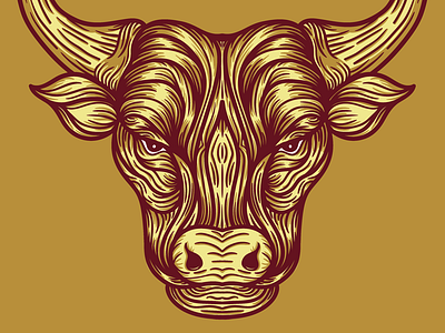 Bull bull bull head cow horns lines moo wacom