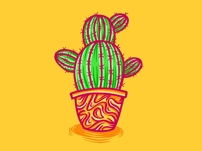 Plants in Pots I cacti cactus funky groovy ipad drawing plant plants pot pots procreate
