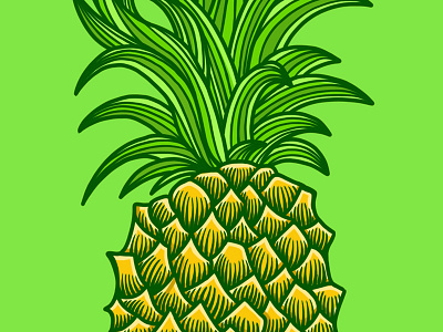 Pineapple fruit fruits leaves pine pineapple print tropical
