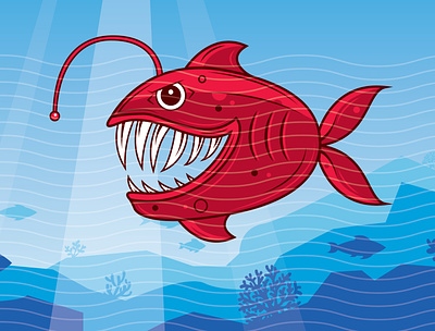Fish angler anglerfish bait character character design fish fish character fish game fishing game design game illustration