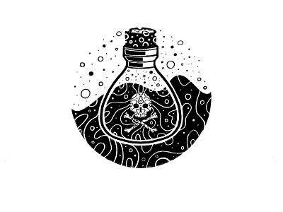 POISON bottle bubbles cork magic poison potion skull spell