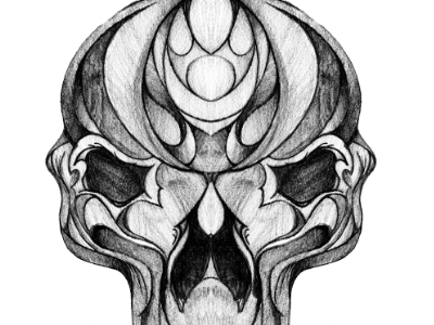 Dribbble drawing pencil photoshop reflected shading skull