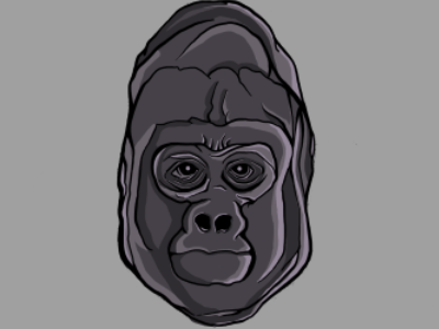 Gorilla animal character face gorilla intense photoshop sketch