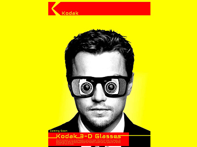 Kodak 3-D Glasses concept graphic design mock ad