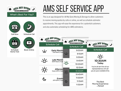 All My Sons Self Service App Design