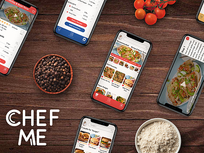 CHEF ME Recipe App app design breakpoints concept mobile design mock ad recipe app