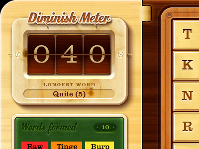 Diminish The Score Meter app game ios ipad iphone puzzle wood word