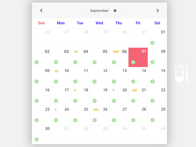 Daily UI Challenge #038 - Calendar