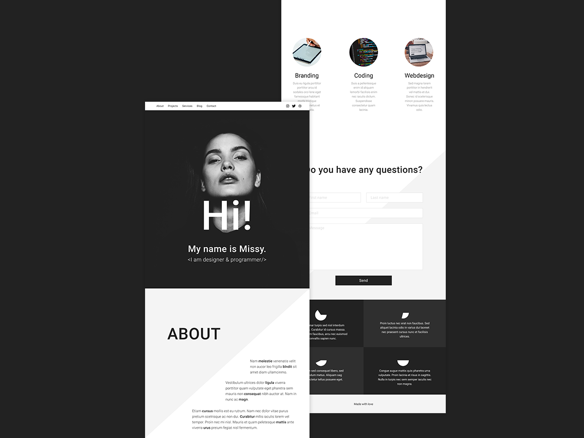 Personal website design by Ľuboš Katunský on Dribbble