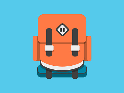 Backpack backpack blue hiking hipster icon orange pack