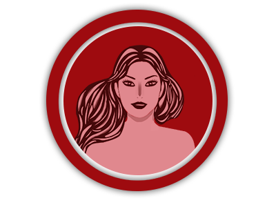 Luscious brand circle design gap geometric girl highlight label logo luscious record red