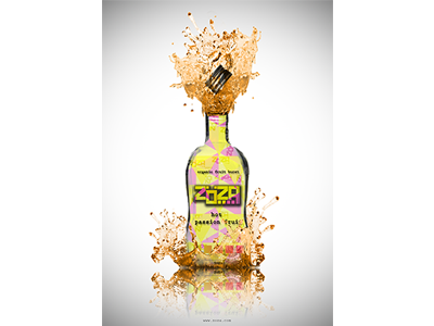 Zöza colour design drink energy explosion fruit fun logo motion organic water