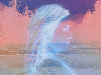 Negative #1 Midnight blue girl negative overlay photoshop pink