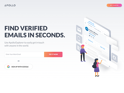 Explorer Landing page brand illustration ui vector