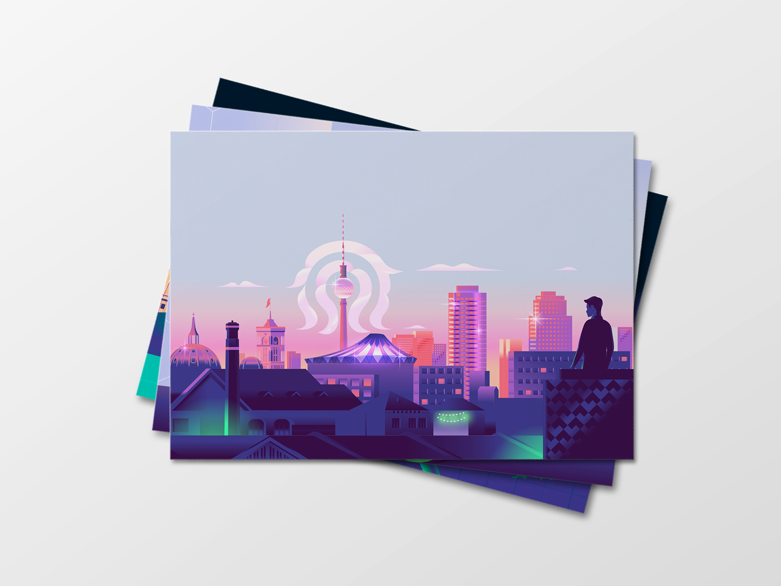 Cityscape Postcards by SoftIron on Dribbble