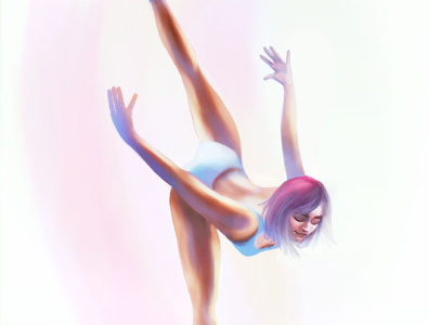 Ballet Dancer strikes a pose ballerina character design dancer illustration purple