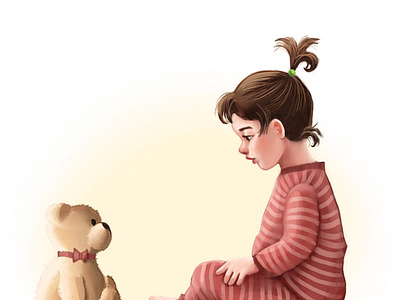 Sharing Secrets with your Best Friend children art children book illustration illustration little girl teddy bears toddlers