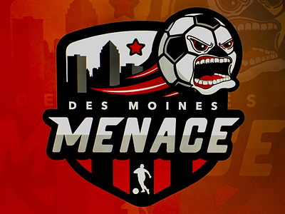 Menace Logo des moines graphic design illustration iowa logo menace soccer sport