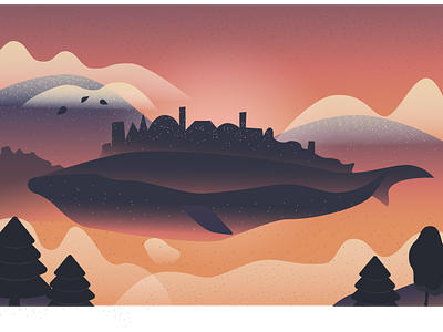 Whale design sunset vector whale