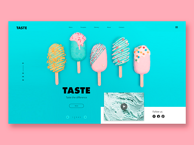 Ice cream design figma landing page ui ux