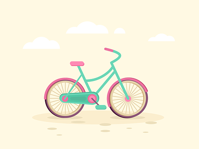 Let’s Go Cycling bicycle design illustration training ui