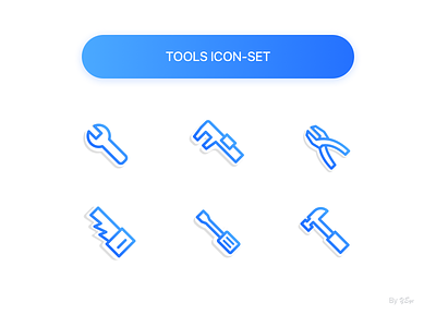 Tools icon-set 2019 color design icon illustration line logo rebound sketch tools training ui