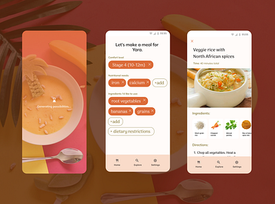 Baby Food App Generator baby food ui design ux design