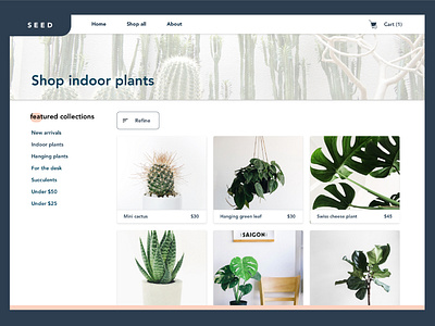 Indoor Plants Store Concept ecommerce site indoorplants plant store plants productgallery productpage shopping ui design ux design webdesign