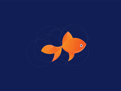 Golden Fish Logo coloful fish logo golden fish goldenratio hmtech360 logo logo design
