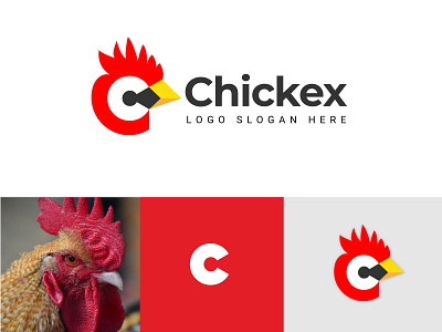 C letter Cock/Chicken Modern Logo