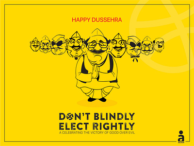 Happy Dussehra - Election design flat illustration vector