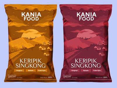 Kania Food branding casava chips chips design illustration packaging design pouch vector