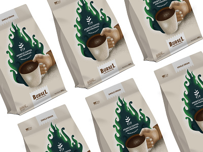 BURSEL Arabica Coffee branding coffee illustration packaging design vector