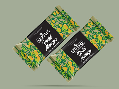 Sachet Dodol design dodol food illstration manggo mock up packaging design pattern sachet