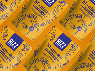 Ritz candied mango branding flat design food logo mango mock ups packaging design pouch vector