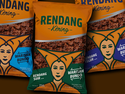 Packaging Mockup Psd design food illustration logo mascot packaging design redesign rendang