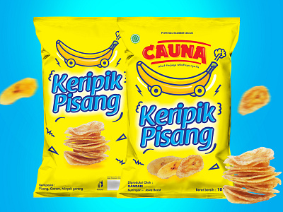 CAUNA chips design food illustration mock ups packaging design typography