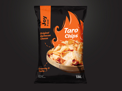 JOY Food Taro Chips branding chips design hire me logo packaging design pouch taro vector