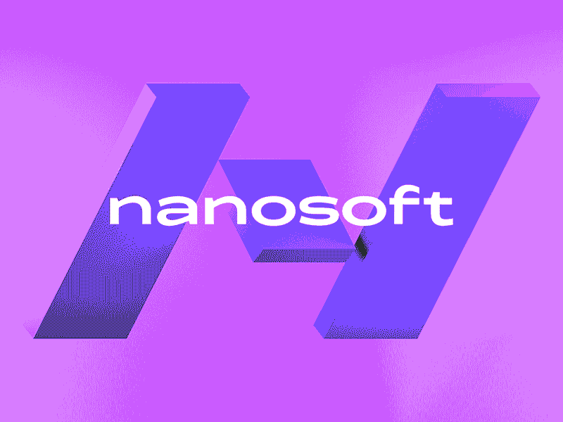 Nanosoft abstract branding design digital geometric identity logo logotype mark sign