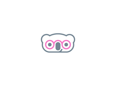 Smart Koala glasses koala logo mark pink smart