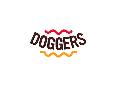 Doggers fastfood food hotdog identity ketchup logo mark mustard sign style